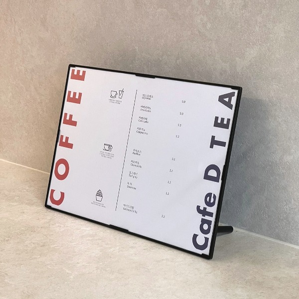 카페 메뉴판 미용실 식당 디자인 스탠딩 테이블 메뉴판 제작